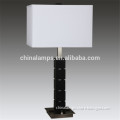 UL CUL black rocket switch wood table lamp with square lampshade for USA and Canada market